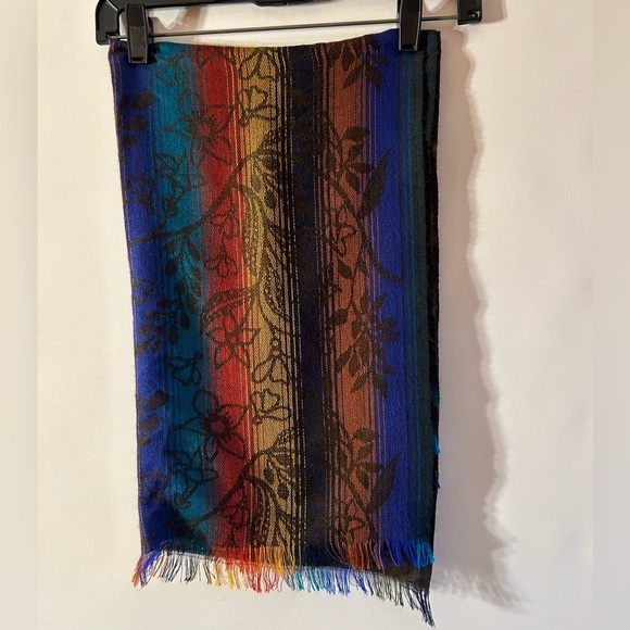 DARK ACADEMIA MULTI COLORED LEAF PRINT OVERSIZED SCARF O/S - Picture 7 of 7
